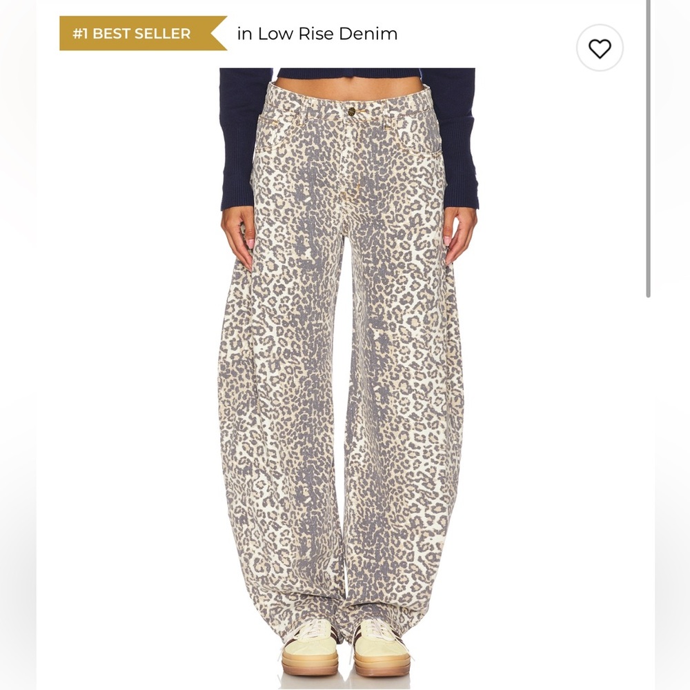 Lioness Horseshoe Jeans in Leopard Print Wide-Leg Pants
